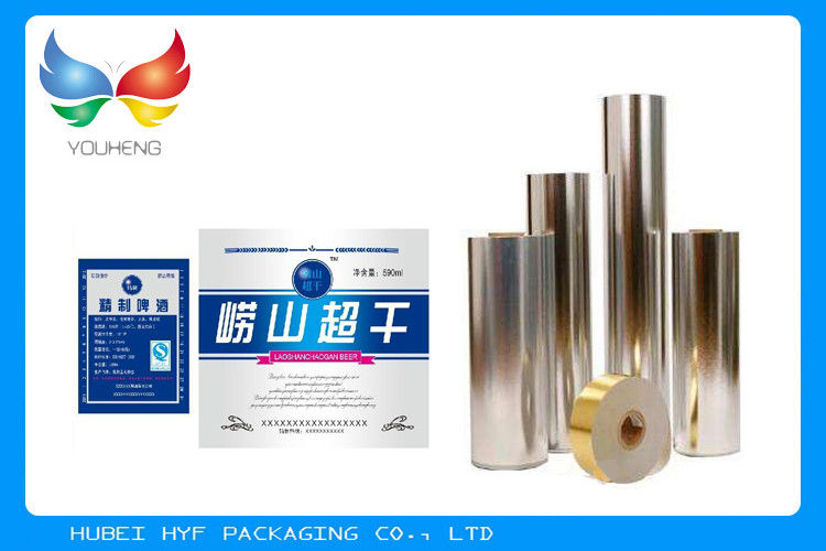 China-glattes Oberflächenvakuum metallisierte leere Bierflasche-Papieraufkleber 69 G-/Mbier-Aufkleber-Wein-Aufkleber
