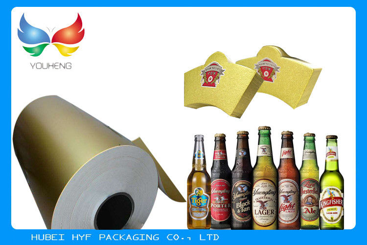 China metallisierte Papier in Vakuum metallisierter Etikettenpapier-hoher Nassfestigkeits-Wärmeübertragungs-Pappe der Flaschen-69gsm